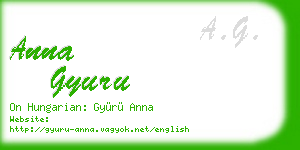 anna gyuru business card